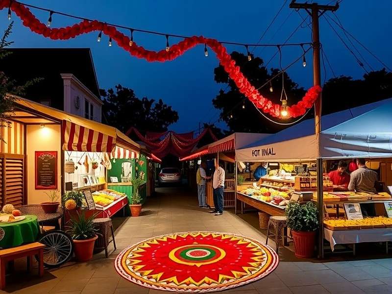 Diwali Event in Hot Pepper Blitz Diwali celebration in Hot Pepper Blitz with decorated market and rangoli